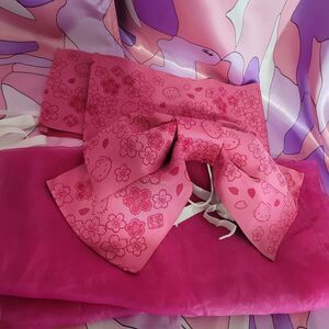 Hello Kitty Pink Obi Yukata Japan Kimono Adult Women Sanrio Kawaii Rare Cosplay